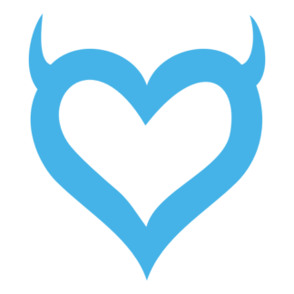 Heart With Horns Decal (Baby Blue)